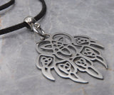 Bear Paw Pendant Necklace with Black Suede Cord