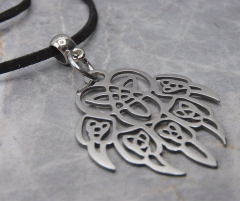 Bear Paw Pendant Necklace with Black Suede Cord