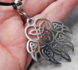 Bear Paw Pendant Necklace with Black Suede Cord