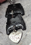 Black Jeep Polymer Clay Ornament with Christmas 2023 Stainless Steel Charm Dangle