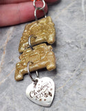 Gold Glitter Jeep Polymer Clay Ornament with Christmas 2023 Stainless Steel Charm Dangle