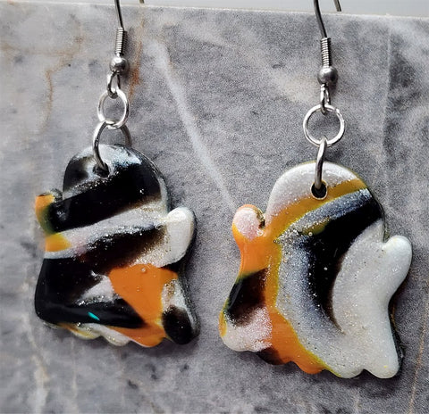 Beautifully Colored Shimmering Ghost Polymer Clay Earrings