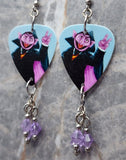Sesame Street The Count Guitar Pick Earrings with Purple Swarovski Crystal Dangles
