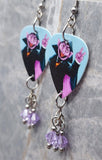 Sesame Street The Count Guitar Pick Earrings with Purple Swarovski Crystal Dangles