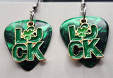 Luck Shamrock Charm Guitar Pick Earrings - Pick Your Color