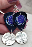 Star Trek United Federation of Planets Guitar Pick Earrings with To Boldly Go Where No Man Has Gone Before Charm Dangles