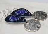 Star Trek United Federation of Planets Guitar Pick Earrings with To Boldly Go Where No Man Has Gone Before Charm Dangles