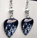 Warrant Group Picture Guitar Pick Earrings with Silver Swarovski Crystals