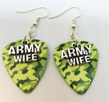 CLEARANCE Army Wife Charm Guitar Pick Earrings - Pick Your Color