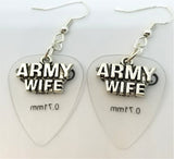 CLEARANCE Army Wife Charm Guitar Pick Earrings - Pick Your Color