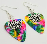 CLEARANCE Army Wife Charm Guitar Pick Earrings - Pick Your Color