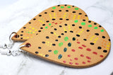 CLEARANCE Aboriginal Style Dot Art Hand Painted Vegetable Tanned Real Tan Leather Teardrop Shaped Earrings