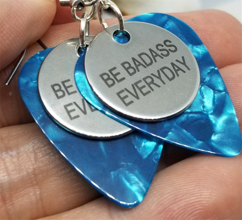 CLEARANCE Be Badass Everyday Charm Guitar Pick Earrings - Pick Your Color