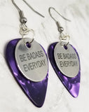 CLEARANCE Be Badass Everyday Charm Guitar Pick Earrings - Pick Your Color