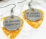 CLEARANCE Be Badass Everyday Charm Guitar Pick Earrings - Pick Your Color