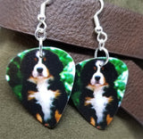 Bernese Mountain Dog Puppy Guitar Pick Earrings