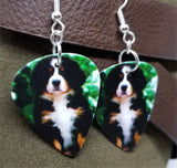 Bernese Mountain Dog Puppy Guitar Pick Earrings
