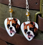 Boxer Guitar Pick Earrings with Topaz Swarovski Crystals