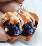 Adorable Sleeping Boxer Puppy Guitar Pick Earrings