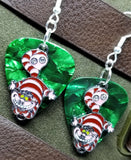 CLEARANCE Alice in Wonderland Cheshire Cat Charm Guitar Pick Earrings - Pick Your Color
