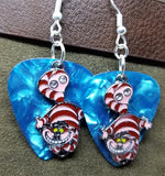 CLEARANCE Alice in Wonderland Cheshire Cat Charm Guitar Pick Earrings - Pick Your Color