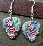 CLEARANCE Alice in Wonderland Cheshire Cat Charm Guitar Pick Earrings - Pick Your Color