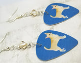 Chihuahua Guitar Pick Earrings with Champagne Colored Swarovski Crystals