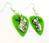 CLEARANCE Christmas Stocking Charm Guitar Pick Earrings - Pick Your Color