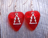 CLEARANCE Christmas Tree Outline Charm Guitar Pick Earrings - Pick Your Color
