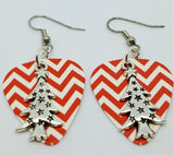 CLEARANCE Tall Starry Christmas Tree Charm Guitar Pick Earrings - Pick Your Color