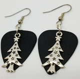 CLEARANCE Tall Starry Christmas Tree Charm Guitar Pick Earrings - Pick Your Color