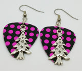 CLEARANCE Tall Starry Christmas Tree Charm Guitar Pick Earrings - Pick Your Color