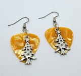 CLEARANCE Tall Starry Christmas Tree Charm Guitar Pick Earrings - Pick Your Color