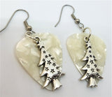 CLEARANCE Tall Starry Christmas Tree Charm Guitar Pick Earrings - Pick Your Color