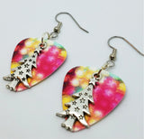 CLEARANCE Tall Starry Christmas Tree Charm Guitar Pick Earrings - Pick Your Color