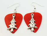 CLEARANCE Tall Starry Christmas Tree Charm Guitar Pick Earrings - Pick Your Color