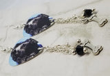 Cocker Spaniel Guitar Pick Earrings with Bone Charm and Swarovski Crystal Dangles