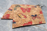 Butterfly Patterned Large Diamond Shaped Cork Earrings