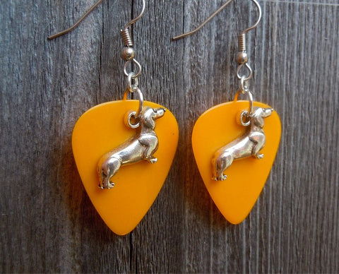 CLEARANCE Dachshund Charm Guitar Pick Earrings - Pick Your Color