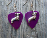 CLEARANCE Dachshund Charm Guitar Pick Earrings - Pick Your Color