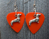 CLEARANCE Dachshund Charm Guitar Pick Earrings - Pick Your Color