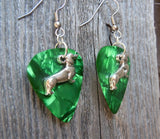 CLEARANCE Dachshund Charm Guitar Pick Earrings - Pick Your Color