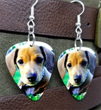 Dachshund Puppy Guitar Pick Earrings