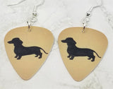 Dachshund Silhouette Guitar Pick Earrings