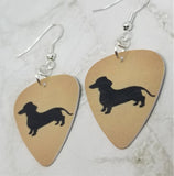 Dachshund Silhouette Guitar Pick Earrings