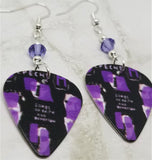 Depeche Mode Songs of Faith and Devotion Guitar Pick Earrings with Purple Swarovski Crystals