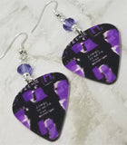 Depeche Mode Songs of Faith and Devotion Guitar Pick Earrings with Purple Swarovski Crystals