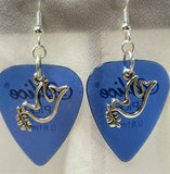CLEARANCE Dove with Olive Branch Charm Guitar Pick Earrings - Pick Your Color