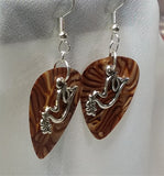 CLEARANCE Dove with Olive Branch Charm Guitar Pick Earrings - Pick Your Color