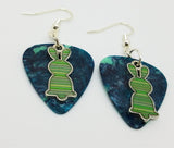 CLEARANCE Green Striped Bunny Charms Guitar Pick Earrings - Pick Your Color